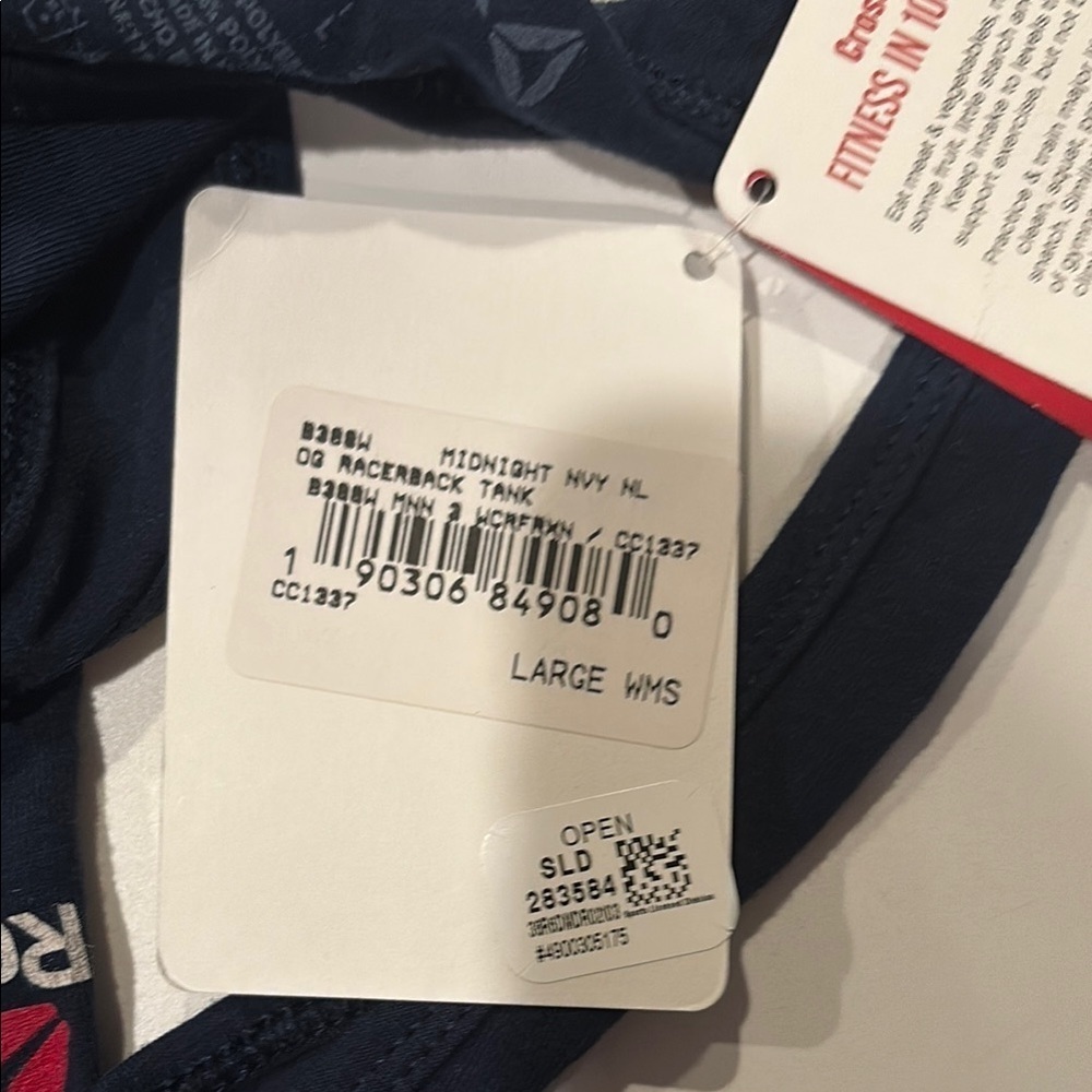 Reebok CrossFit midnight navy Racerback Tank Top - large -  NWT - Picture 4 of 4